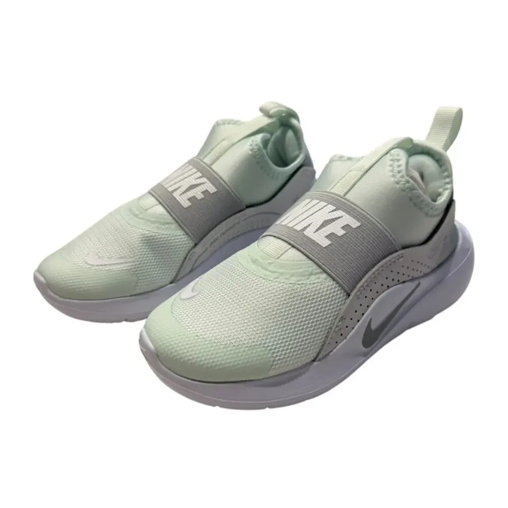 Nike Kids' Preschool Flex Runner 4 Shoes in Barley Green/Light Silver, Size 11C